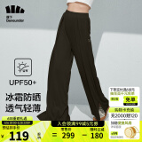 蕉下（beneunder）休闲裤女装高腰冰丝凉感阔腿裤防晒裤宽松显瘦裤子 【肌理冰丝款】漫暮黑 S