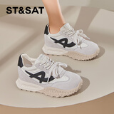 星期六加绒德训鞋女2025新款冬保暖防滑棉鞋厚底增高百搭阿甘休闲运动鞋