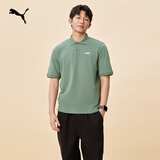 彪马（PUMA）商务黑色运动短袖T恤POLO衫男女夏季翻领上衣 690644 浅绿灰-44 2XL (190/108A)
