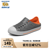 Skechers斯凯奇儿童洞洞鞋夏季凉鞋男女童涉水溯溪鞋防滑沙滩拖鞋91995L 男童/炭灰色/橘色/CCOR 30