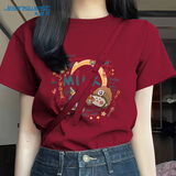 真维斯（Jeanswest）白色短袖t恤衫女士2025新款夏季宽松休闲简约纯棉上衣半袖女生