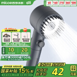 四季沐歌（MICOE）强劲增压花洒喷头 淋浴喷头淋浴头枪灰按摩过滤三功能单手持花洒