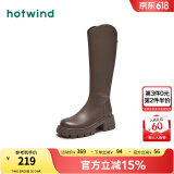 热风（Hotwind）显瘦长靴通勤百搭女靴复古气质骑士靴时尚休闲西部靴 02棕色（四季单里3802） 38 (240mm)