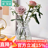 漫生活花瓶玻璃冰心款摆件束口室内宿舍鲜花仿真花干花插花瓶水养富贵竹