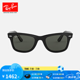 雷朋（RayBan）太阳镜男女款全框偏光墨镜舒适开车眼镜钓鱼骑行司机镜0RB2140F 901/58黑色框绿色镜片 尺寸54