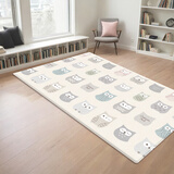 帕克伦韩国进口pvc可折叠宝宝爬行垫室内家用加厚婴儿爬爬垫儿童游戏垫 大头猫头鹰 190x130x1.2cm 【PVC款】