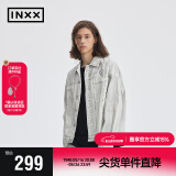 英克斯（inxx）ALLPICK 邓佳鑫同款新复古做旧潮流短情侣牛仔外套美式夹克城市户 白色 S