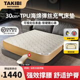 塔吉比拉丝自动充气床垫弹丝气垫床户外露营装备午休打地铺睡垫TPU30 三人海绵款床垫+不含泵+仪表盘