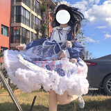 闪动少女（SHANDONGSHAONV）洛丽塔正品洋装原创梦境游乐园OP  Lolita日常连衣裙日系裙子 绀色OP+绀色发带 S