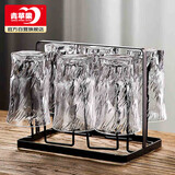 青苹果玻璃水杯架 黑色轻奢不锈钢玻璃杯架 酒杯玻璃杯牛奶杯茶杯杯架