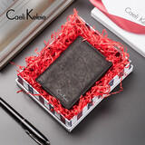 CAELI\x26KELEIE男士卡包超薄真皮卡夹名片夹多卡位银行卡套迷你小卡片包K519 黑色