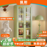 盛耐钢制简约卧室收纳柜靠墙书架展示柜钢化玻璃门落地整理柜防尘书柜
