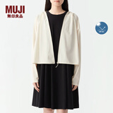 无印良品（MUJI）女式 防紫外线 拉链短款连帽衫夏季款硬核防晒服防晒衣BB12CC4S 象牙色 M 160/84A