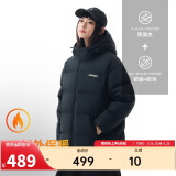 安踏速暖羽绒服丨四防鸭绒短款连帽女士冬季宽松保暖加厚外套面包服