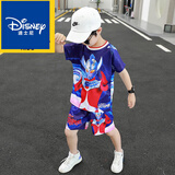 迪士尼（Disney）奥特曼套装儿童夏装童装2024新款小童衣服男童两件套宝宝男孩短袖 蓝色 120