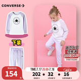 Converse匡威儿童装男童套装春秋季新款长袖t恤裤子2件套女大童透气运动服 淡紫色 140 /68 【建议身高128-140cm】