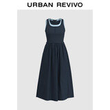 UR2025夏季新款女装拼接假两件撞色无袖连衣裙UWM750057