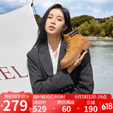 骆驼（CAMEL）大黄靴女都市户外四季可穿系带工装靴马丁靴 L23W307016 黄棕 37