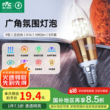 雷士（NVC）LED灯泡尖泡 9瓦E14小螺口 光源节能灯 正白光6500K 金色 5只装