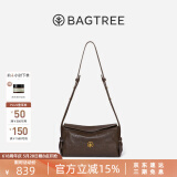 BAGTREE【明星同款】包包树奶盒包植鞣牛皮新款轻奢品牌单肩斜挎Hobo女包 栗子棕-小号【双磁吸款】 高级小众