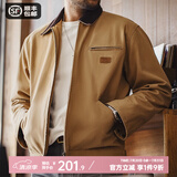 马登工装星际穿越底特律猎装夹克男春季J001美式帆布巴恩风翻领外套 卡其色 3XL