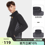骆驼户外(CAMEL)防寒户外抓绒衣男女摇粒绒保暖双面加绒上衣加厚外套 A0W21a8152 曜石黑/墨灰 L