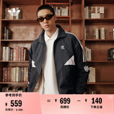 adidas经典宽松运动夹克外套男女春季新款阿迪达斯官方三叶草   炭黑/黑色/白色   XS