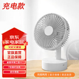桌面小风扇静音空气循环USB可充电台式家用办公室学生宿舍床头大风力便携制冷电风扇大扇面 旗舰升级款-摇头+定时-充电款