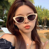 墨镜女夏潮防紫外线高级感2025新款男开车太阳眼镜防晒眼睛GM同款 猫眼-白框黑灰