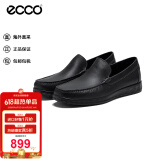 爱步（ECCO）乐福鞋男 莫卡辛休闲牛皮鞋 轻巧莫克540514 01001黑色 43 