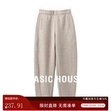 Basic House/百家好加厚加绒休闲裤女秋冬香蕉裤奶奶裤保暖百搭宽松显瘦新款 燕麦色 L 110-120斤