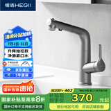 恒洁（HEGII）抽拉式面盆水龙头 三功能漱口洗脸盆升降冷热水龙头HMF929-115-SH