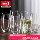 青苹果玻璃杯家用待客杯子喝水绿茶杯果汁牛奶啤酒杯525ml茶水杯六只装 