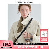 VEGA CHANG飞机扣棉衣女2025冬新款方领拼接菱格棉服外套ins潮 奶油米 L