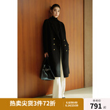 独束大码女装【琥珀大衣】全羊毛呢大衣2024年冬新款质感优雅新复古 静谧黑 2XL (尺码：4)