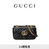 GUCCI古驰GG Marmont系列小号肩背包 黑色 均码