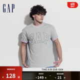 Gap【热卖爆款】男装夏撞色logo圆领短袖T恤纯棉上衣544465 灰色 185/108A(XXXL) 亚洲尺码