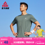 匹克速干衣短袖t恤男夏季新品跑步运动冰丝短袖吸湿透气冰感短t 苔藓绿-【综训冰丝2001】 XL (180)