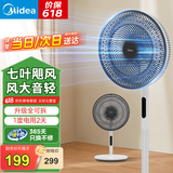 美的（Midea）电风扇 家用风扇落地扇 立式轻音节能强风电扇 宿舍降温循环柔风自然风桌面 【7叶落地遥控-全可拆卸】SAH35BJD