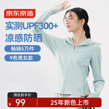 京东京造【UPF300+】防晒衣男士冰丝凉感夏季户外防晒服男女外套 薄荷绿M