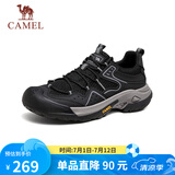 骆驼（CAMEL）男士户外登山复古网面休闲低帮徒步鞋 G14S342046 黑色 42