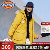 dickies棉服 可脱卸毛领字母印花多口袋夹克百搭厚外套 9551 姜黄 M