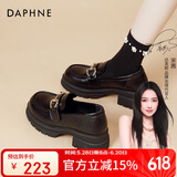 达芙妮达芙妮厚底乐福鞋女2025新款夏季英伦风小皮鞋女通勤一脚蹬单鞋女