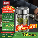 茶马仕双层玻璃杯带把手办公泡茶杯男女士大容量水杯礼盒装团购定制杯子