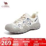 骆驼（CAMEL）溯溪鞋男撞色拼接绑带户外鞋 L14S469663 米白/灰/深蓝(男款) 42