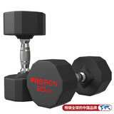 PROIRON普力艾男士纯钢哑铃练臂肌钢制包胶无异味家用商用器材健身房套装 20KG一对