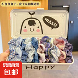 韩系碎花大肠发圈高级头绳复古秋冬布艺发绳蕾丝清新发饰新款头饰 【随机颜色】3个装