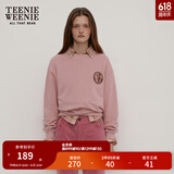 Teenie Weenie小熊春季美拉德简约圆领宽松休闲复古学院卫衣上衣女 浅粉色 S (160)