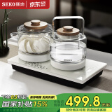 新功（SEKO） 底部全自动上水电热水壶茶台烧水壶电茶壶玻璃煮水电茶炉 W6 0.8L