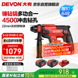 大有20V无刷充电锂电电锤5401冲击钻电镐两用混凝土开凿双电5.0闪充